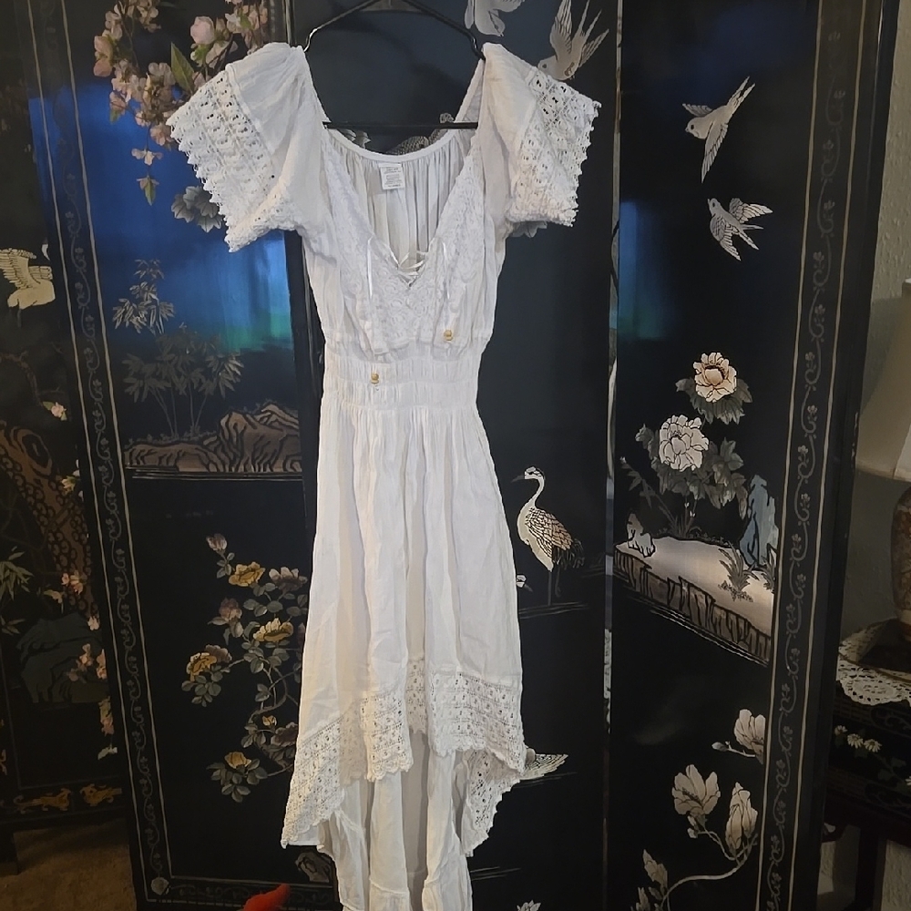 White Lace Bohemian Dress